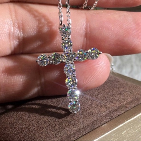 Jewelry - COPY - *NEW*Cross 18K White Gold Diamond Necklace